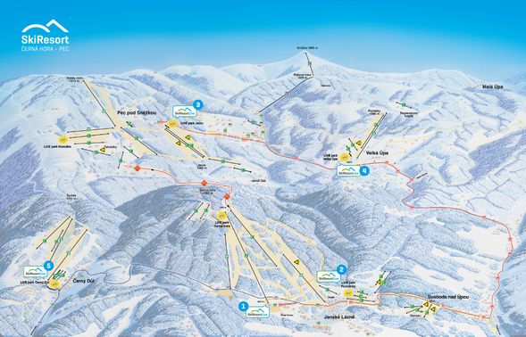 【 滑雪勝地 】Hilton 飯店(約150公里,車程預估約2.5小時) → Černá Hora 捷克最大的滑雪勝地