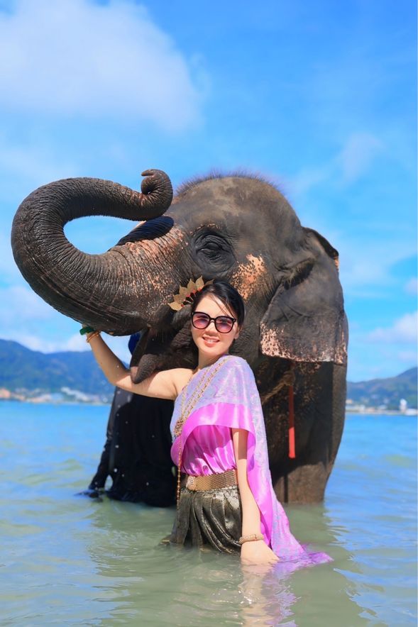 코끼리와 사진 찍기