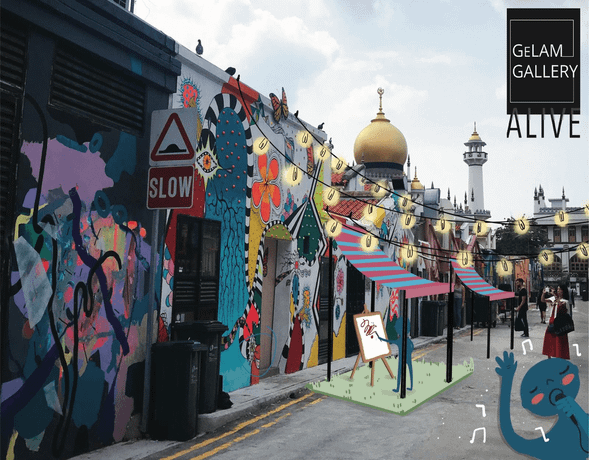 除了有丰富的文化历史故事,甘榜格南小巷内的街头彩绘也是这一地区的特色之一。位于马士吉街(Muscat Street)的格南画廊(Gelam Gallery),是本地第一个户外画廊。该区的壁画涂鸦艺术风格鲜明,充满浓厚的艺术气息,无疑是个打卡好景点!