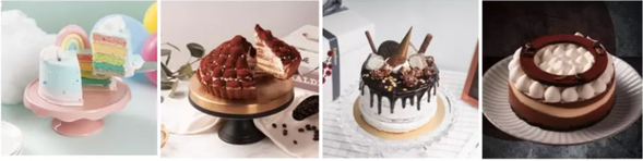 華麗經典款系列:彩虹朵朵/Stay with you/法芙娜巧克力香蕉蛋糕/布朗先紳(由左至右排序)