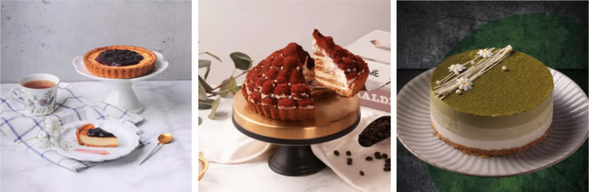 烘焙新手入門款:藍莓之夜濃醇重乳酪塔/Stay with you/綠野仙蹤(由左至右排列)