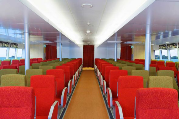 Relax at the ferry’s spacious seating area