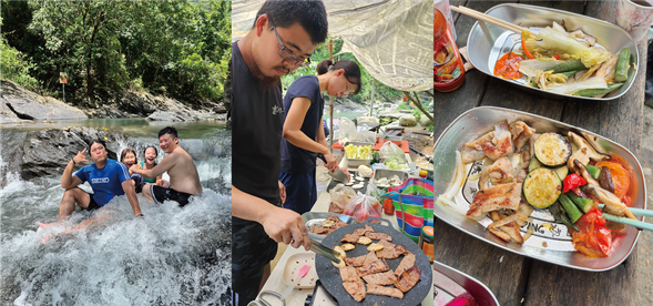 享用烤肉與戲水