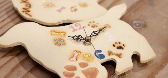 わんこ時計作品例