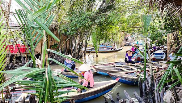 美托搖船文化之旅,感受湄公河的獨特風情的水上文化。
