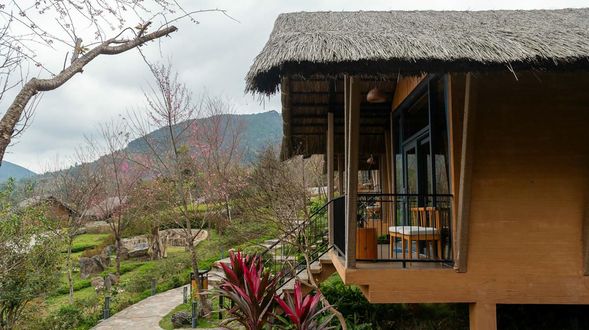 雖然地勢未如Garrya Mu Cang Chai那么高,但可以想像偶爾看的到雲海在眼前的話,海拔高度勢必不低,小木
屋竟然一點霉味都沒有,可見平時保養的也相當不錯。除了獨棟木屋外,也有連棟公寓室的房間,這些房間多半地勢更高處,而且房內空間更加寬敞,一度以為又回到Garrya Mu Cang Chai ㆍ