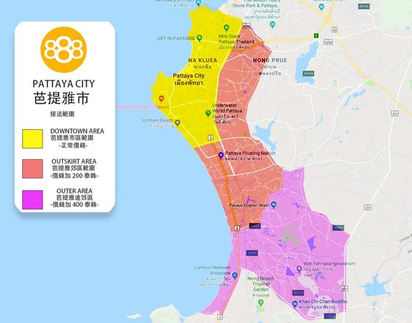 Pickup and drop-off area in Pattaya city