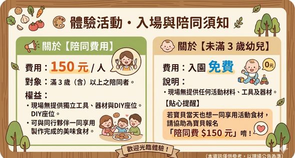 活動體驗,入場與陪同須知
