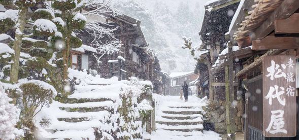 妻籠宿雪景