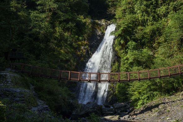 冬山祕境新寮瀑布,沉浸森林清新氧氣中。