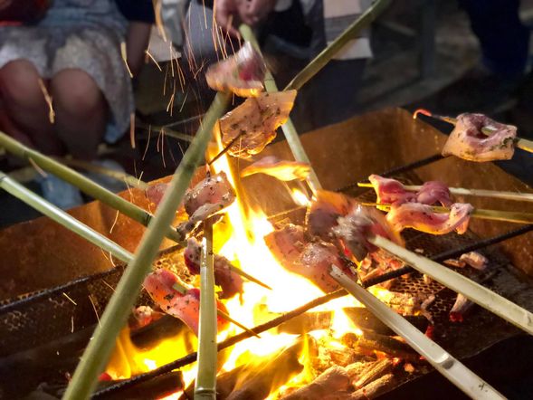 部落點心:竹筒飯+刺蔥烤肉