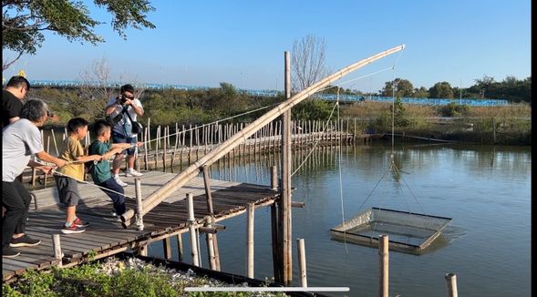 14:30-15:00 漁夫體驗-介紹吊罾(活動地點:虱目魚主題館魚塭)