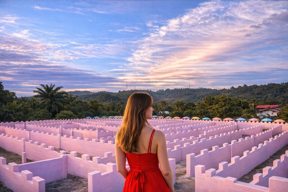Photo stop at Sabah’s largest maze (1 Heart Maze)
