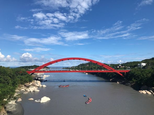 泛舟結束、抵達終點盥洗