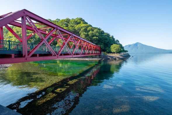 🏞️ 支笏湖
湖景、山線鐵橋