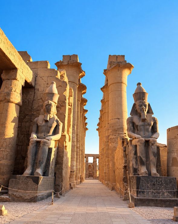 路克索神殿 Luxor Temple
位於路克索市區的重要古埃及神殿,巨型石柱、雕像與神殿遺跡展現昔日王朝的規模。從亞斯文一路沿尼羅河北上,也正式進入古埃及文明最密集的路克索地區。