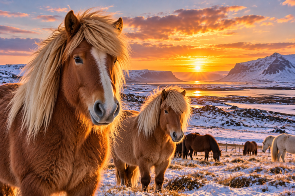 冰島馬 Icelandic Horse
冰島馬是冰島極具代表性的動物,體型相對嬌小,擁有厚實毛髮及適應寒冷氣候的能力。行程安排沿途適當地點停留拍照,欣賞冰島馬與周圍自然風景,實際停留依現場情況安排。