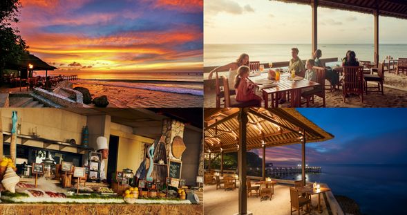 渡假村內Kisik餐廳欣賞夕陽海景~享用海鮮燒烤晚餐套餐