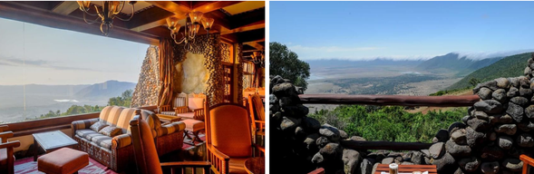 🛏️住宿:Ngorongoro Serena Safari Lodge
隱身於火山口邊緣的經典旅宿 —— Ngorongoro Serena Safari Lodge。石牆的建築與自然環境融為一體,每間客房都擁有專屬陽台,可遠眺壯闊的火山口景致。