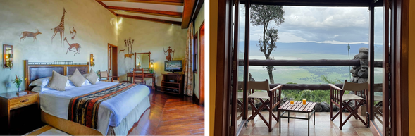 🛏️住宿:Serena Ngorongoro
恩戈羅恩戈羅最具代表性的飯店之一。飯店直接坐擁火山口壯麗景觀,房間與公共區域皆可俯瞰世界最大的完整火山口