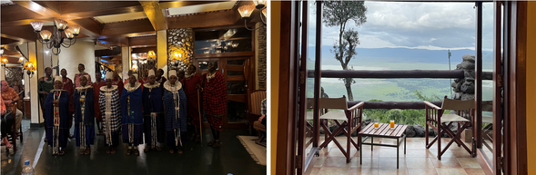 🛏️住宿:Ngorongoro Serena Safari Lodge
坐落於火山口邊緣的經典 Lodge,以原石建築與壯觀視野著稱。每間客房均可俯瞰火山口,是結合自然壯闊與舒適奢華的住宿體驗。