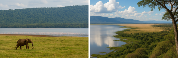 離開草原,轉身看見湖泊的寧靜
經歷連日的野性洗禮,今日將緩緩告別塞倫蓋提國家公園,踏上返回文明的路途。沿途穿越草原、丘陵與農村地帶,你將明顯感受到景觀的轉變,從塵土飛揚的野地回到綠意與人聲交織的地景。