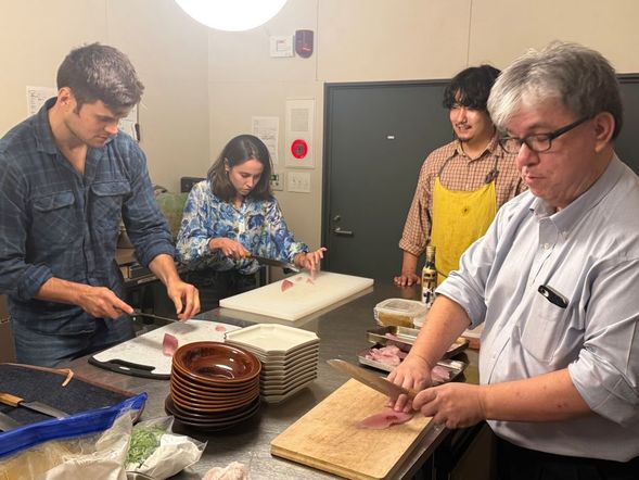 ディナー準備・越前打刃物での調理体験