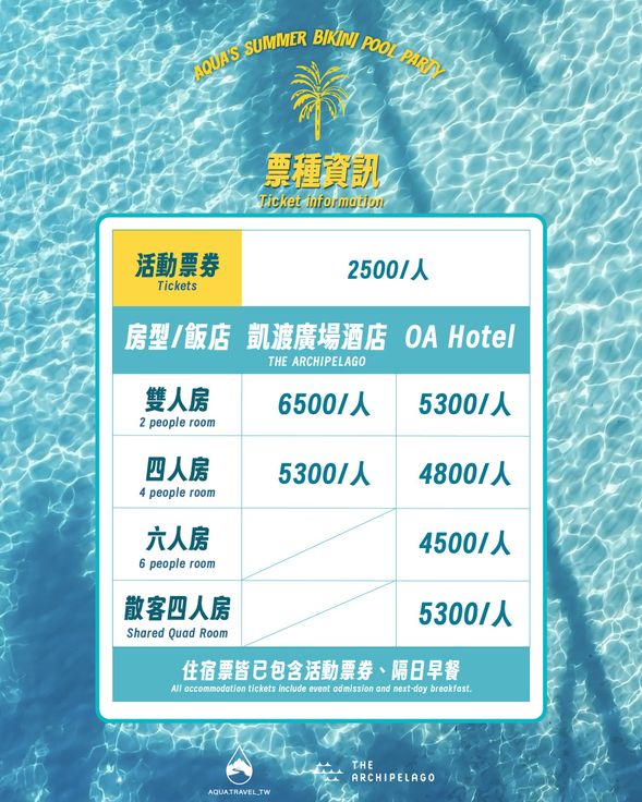 【活動票種資訊】 Ticket Options