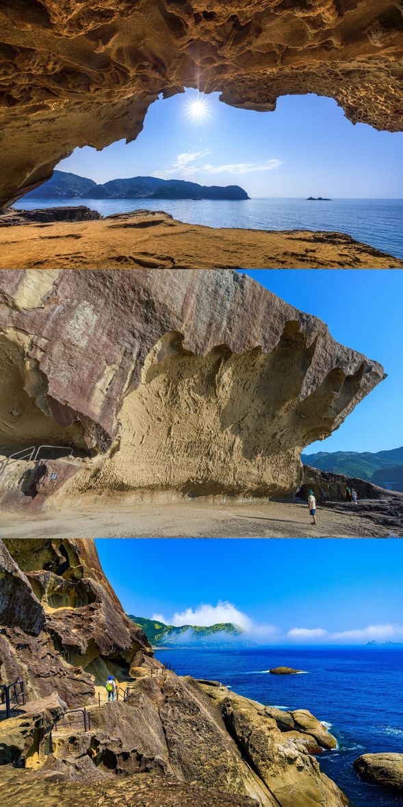 Visit Onigajo (approx. 60 min)
Explore the spectacular 1.2 km coastline featuring dramatic sea caves and rock formations created by wave erosion and tectonic uplift.