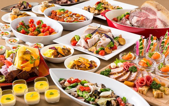 Biwako Otsu Prince Hotel: Enjoy a 40-item buffet lunch with local ingredients and panoramic views of Lake Biwa from the 37th floor (approx. 70 minutes)