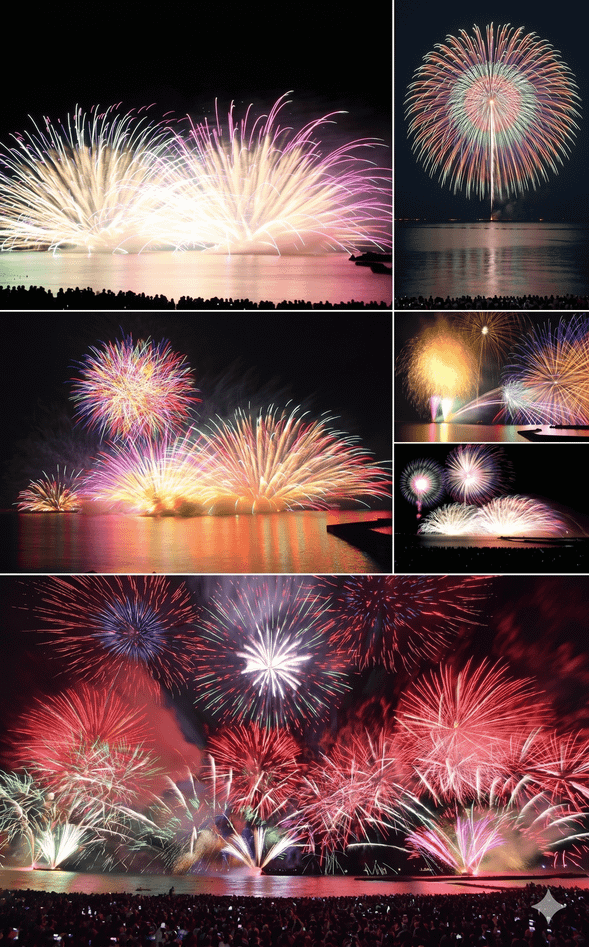 Mikuni Fireworks Festival Venue
(The renowned beautiful underwater fireworks, artistic fireworks, set pieces, and the famous 2-shaku diameter fireworks will illuminate the Sea of Japan in brilliant light!)
*Seating is reserved.
*The fireworks display will last approximately 60 minutes, from 19:30 to 20:30.