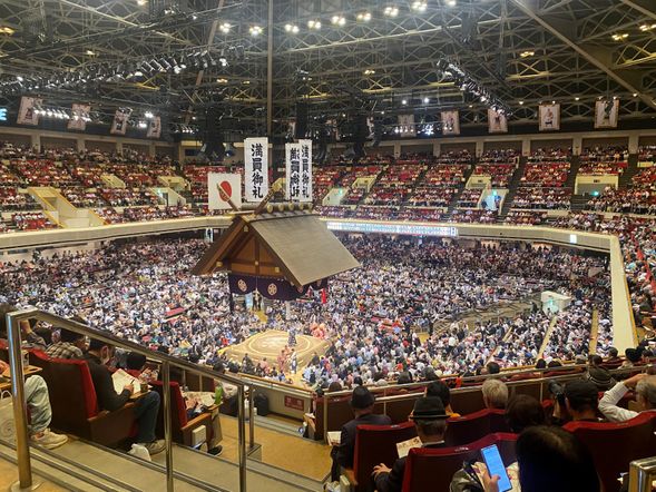 Enter Ryogoku Kokugikan
Arrive at Ryogoku Kokugikan, the home of sumo wrestling.
Your guide will give you your sumo ticket and explain how to find your seat and enjoy the matches.