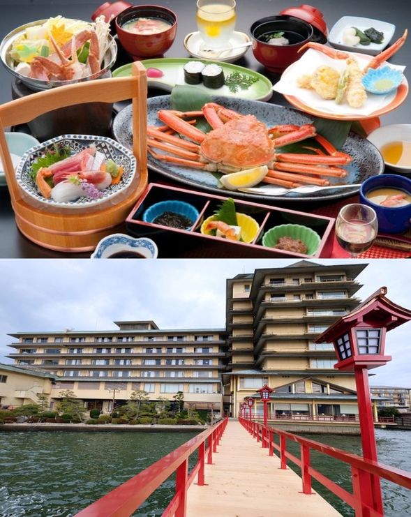 Bus to Hawai Onsen “Bokoro”: Snow crab kaiseki lunch and hot-spring bathing, approx. 2.5 hours.