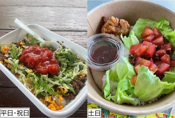 Enjoy Taco Rice lunch box, one of Okinawa’s most popular soul foods, upon entry to the aquarium.
※ Please note: Eating inside the aquarium is not permitted. Kindly use the designated outdoor areas within the park.