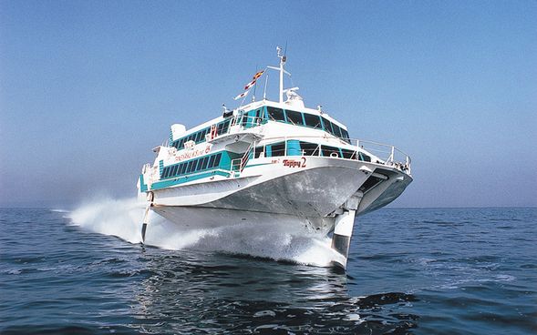 Depature at Miyanoyra Port by Hight Speed jetfoil.