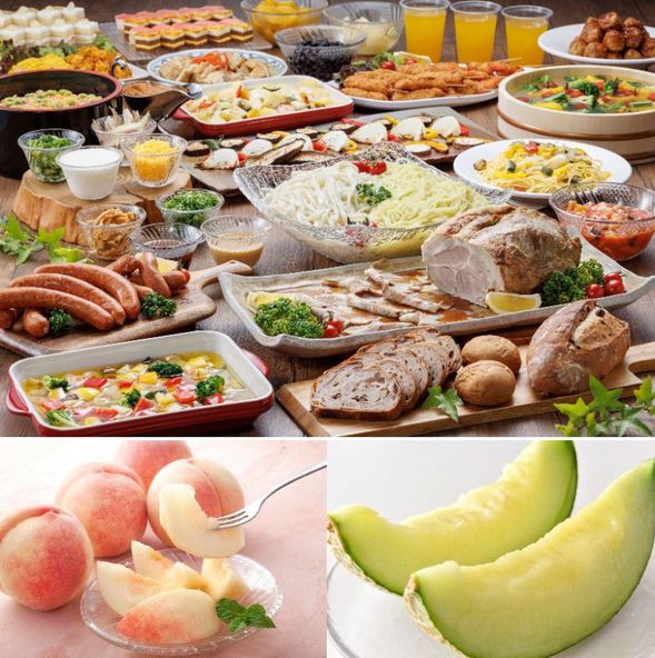 Okayama Forest Park German Forest / Restaurant
(Lunch buffet featuring seasonal ingredients and homemade products & sweets buffet including peach, melon, and white peach roll cake / 60 minutes)