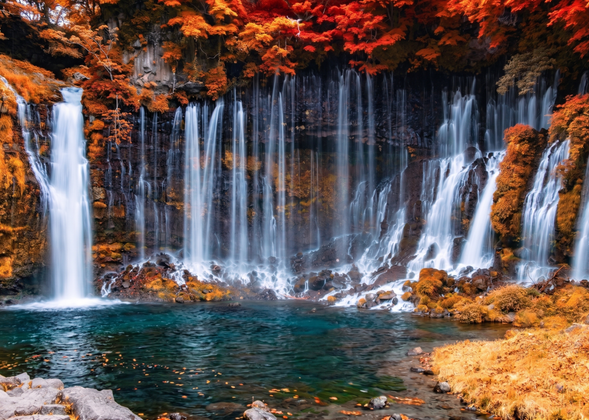 <Autumn Season>
Shiraito Falls