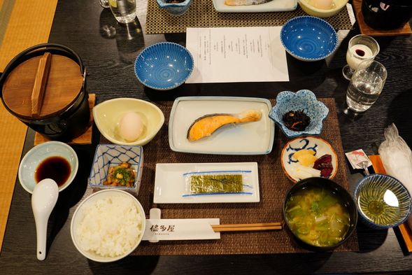 Breakfast
Traditional Japanese breakfast served in the dining room with all guests together