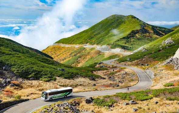 <Via 2,702 Norikura Reach Skyline a above altitude an by cars! clouds inaccessible meters! of private the to world>