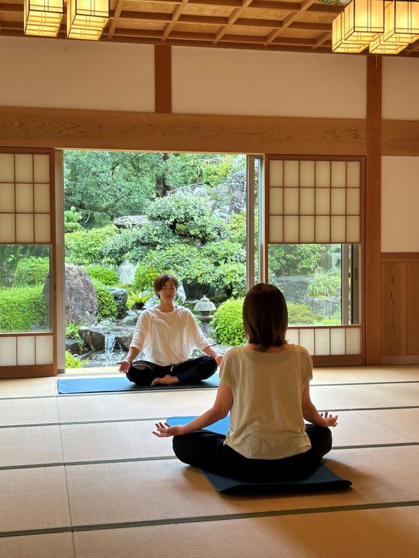Yoga session and stroll through the temple grounds at Seiryuji Temple to refresh your mind and body.