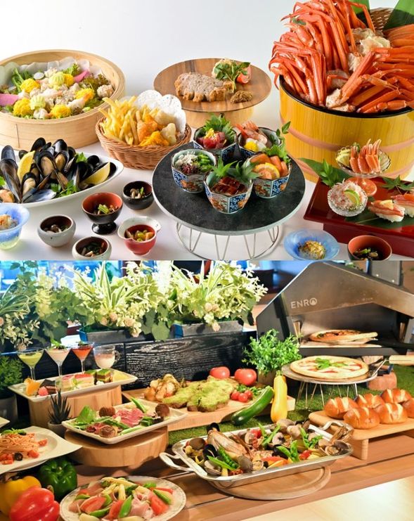 Kobe Port Tower Hotel: Lunch buffet with red snow crab legs and about 40 dishes; about 60 minutes.