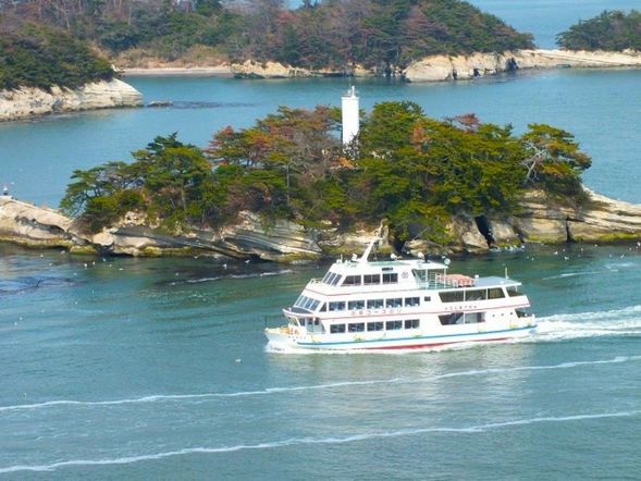 Experience the breathtaking beauty of Matsushima up close from the boat.
