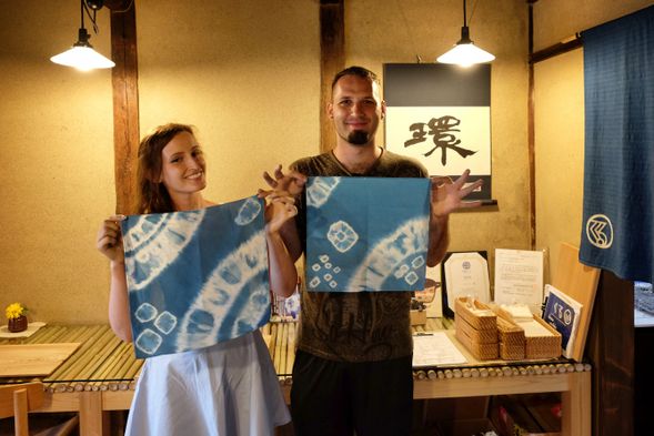 Try your hand at indigo dyeing at the fascinating Ai-no-Yakata museum (90 mins)