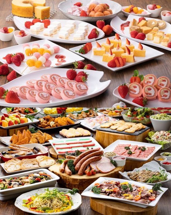 Okayama Forest Park German Forest
(Free stroll through a theme park surrounded by greenery, inspired by a German farming village / approx. 30 minutes)
(Lunch buffet with approximately 40 varieties and a sweets buffet / approx. 60 minutes)