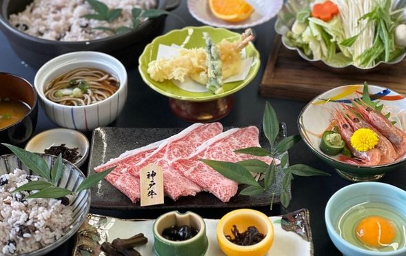 Sasayama Tamamizu (Kobe beef teppanyaki & seasonal fruit buffet/60 min)
★Jun: Cherries & 2 melon varieties
★Jul-Aug: Peaches, melons & grapes
★Sep-Nov: Shine Muscat & Pione grapes