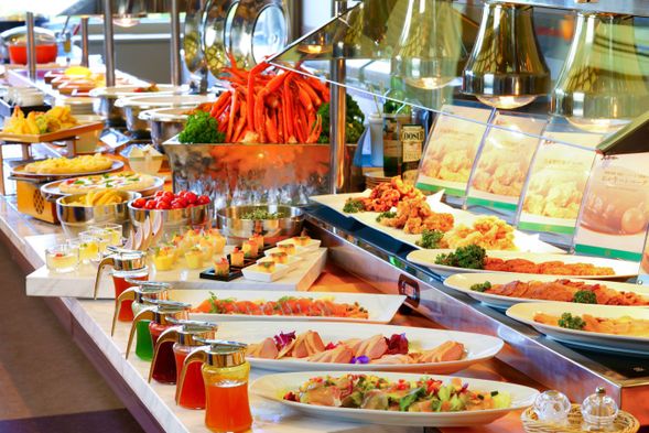 Buffet dinner at hotel