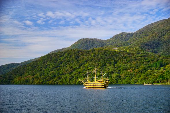 Lake Ashi - A 360° view of the beautiful landscape of Lake Ashi