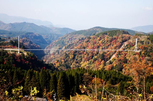 2:20 PM - 3:20 PM: Arrive at Kokonoe Yume Suspension Bridge (approx. 60 min)