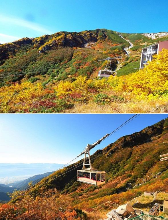 Ride the Komagatake Ropeway to Senjojiki Station, Japan's highest ropeway station.