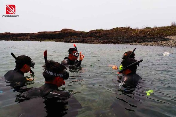 出發前,我們會進行岸邊練習確認